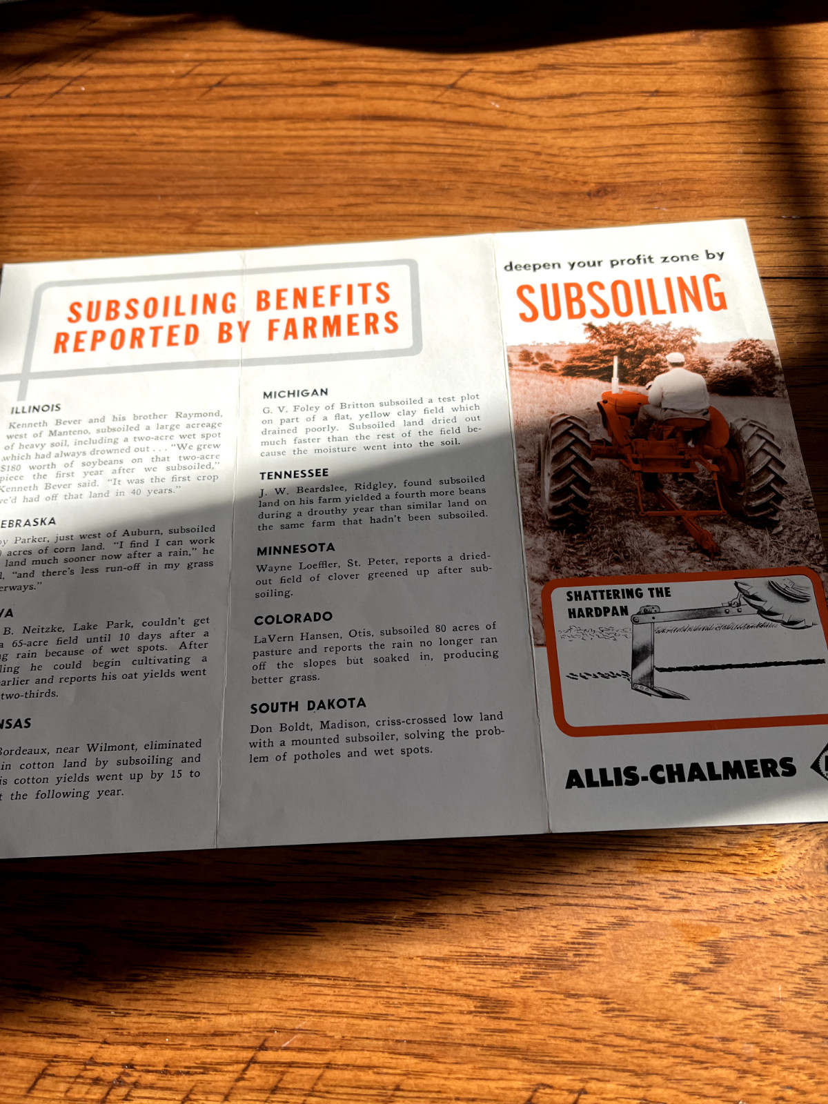 Allis Chalmers Subsoiling For Brochure FCCA