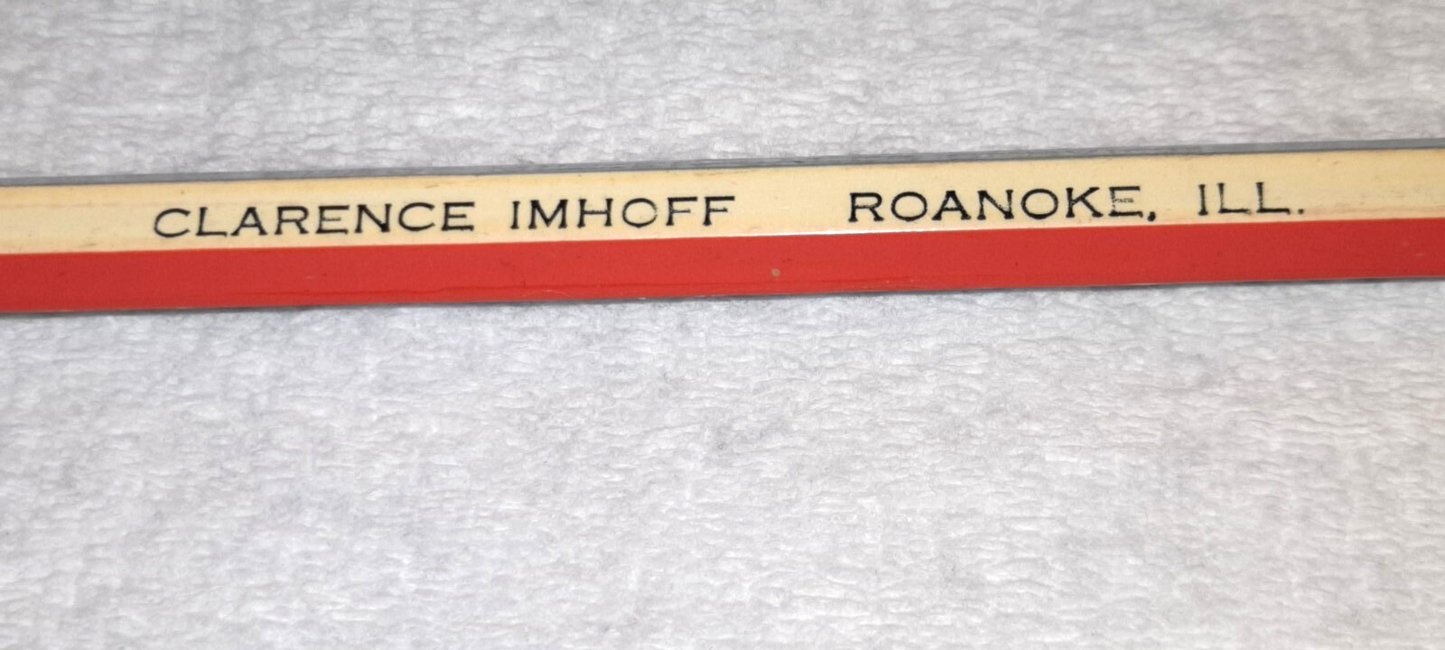 LONG FERRULE”Swiss Bell Farm*Reg. Swiss Brown Cattle*Roanoke, ILL”Unused Pencil