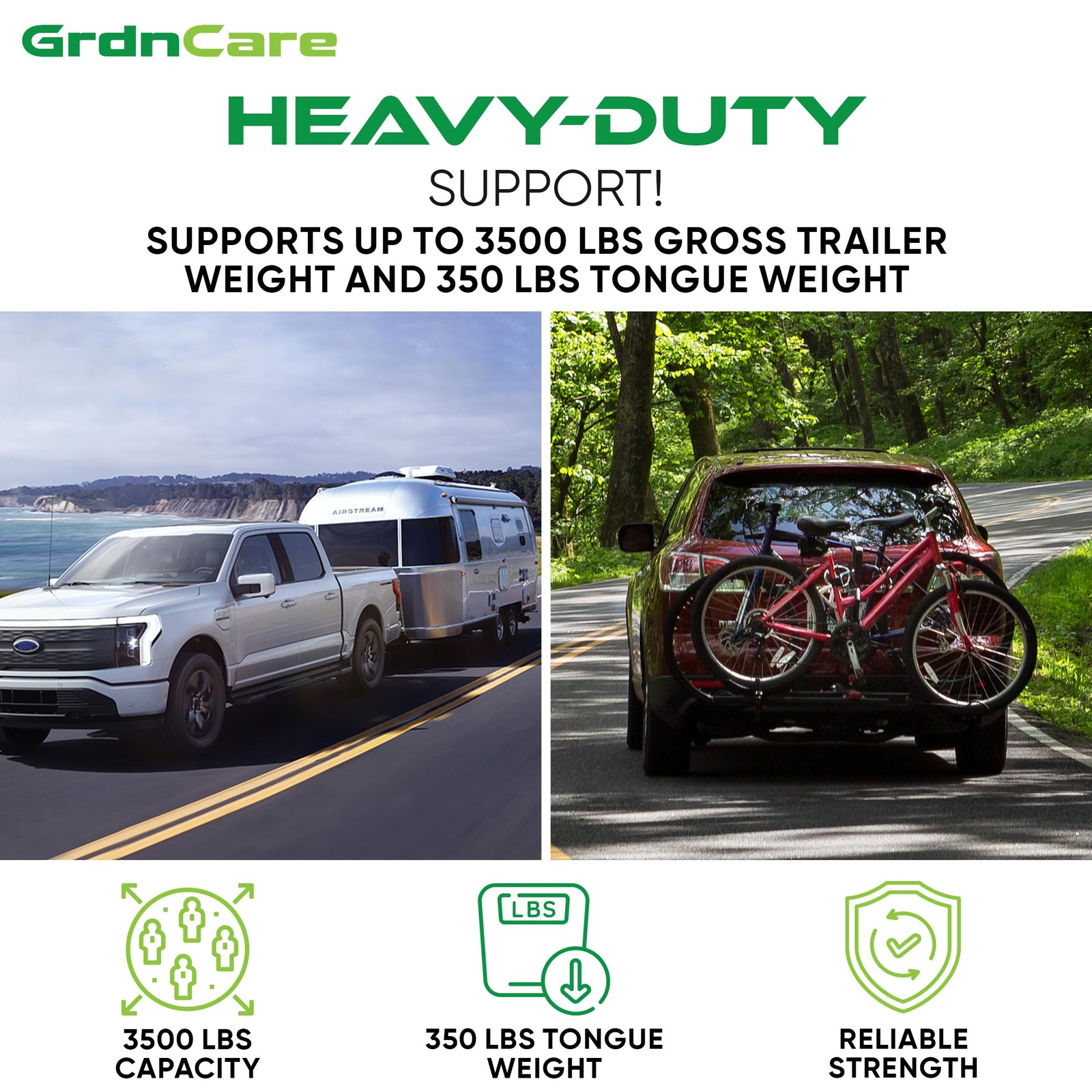 GrdnCare Heavy-Duty 10″ Trailer Hitch Extender for 2-Inch 10 Inch, Black