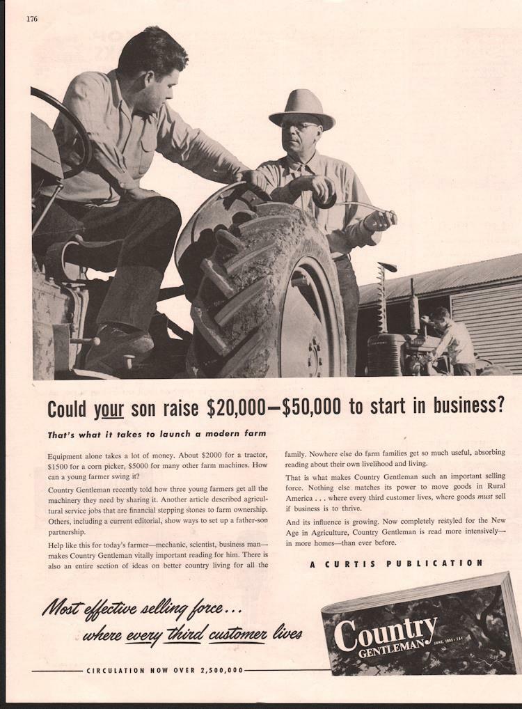 1953 Country Gentleman PRINT AD Details starting a modern Farm vintage photo fun