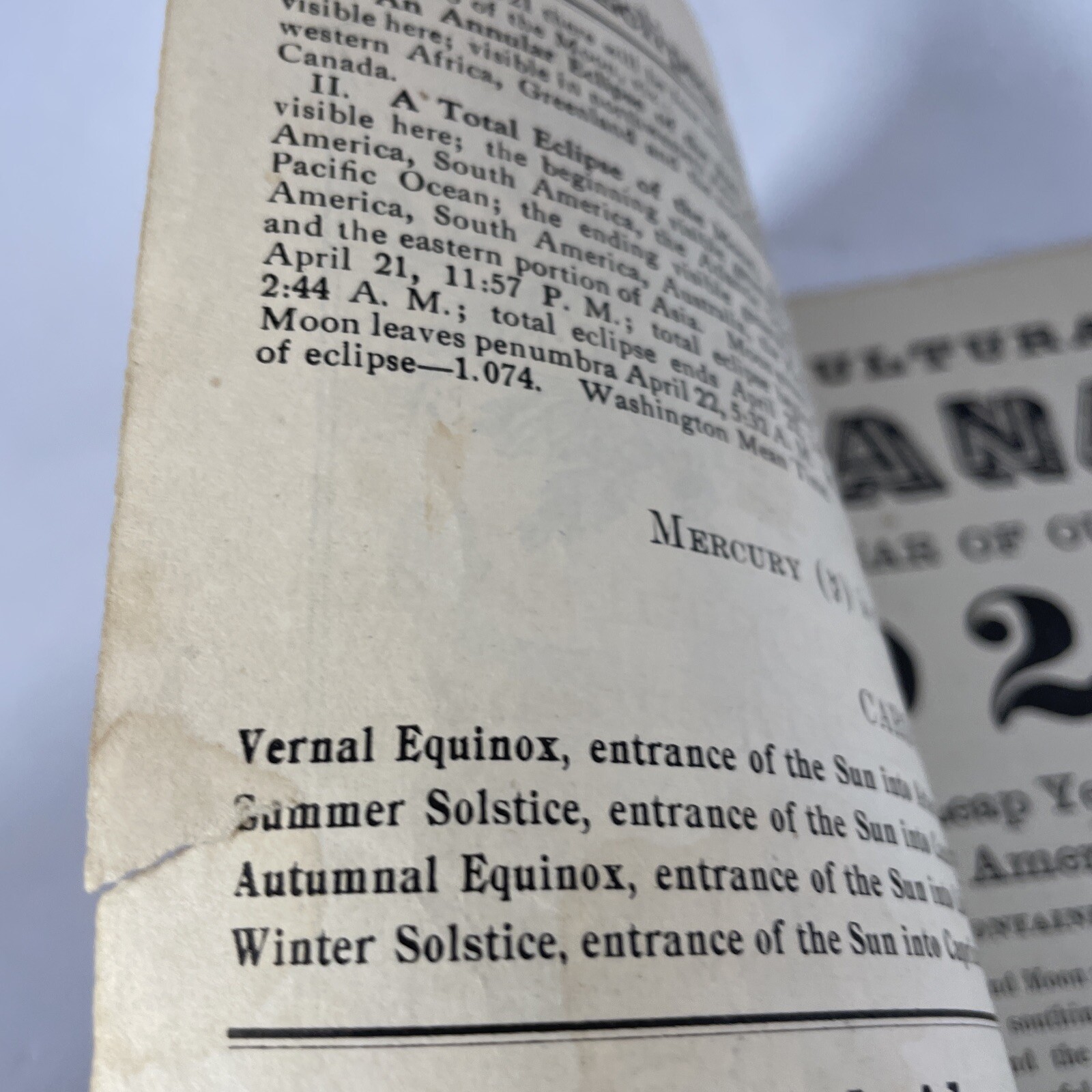 Vintage 1921 John Baers Sons Agricultural Almanac Lancaster Penn Farmers Almanac