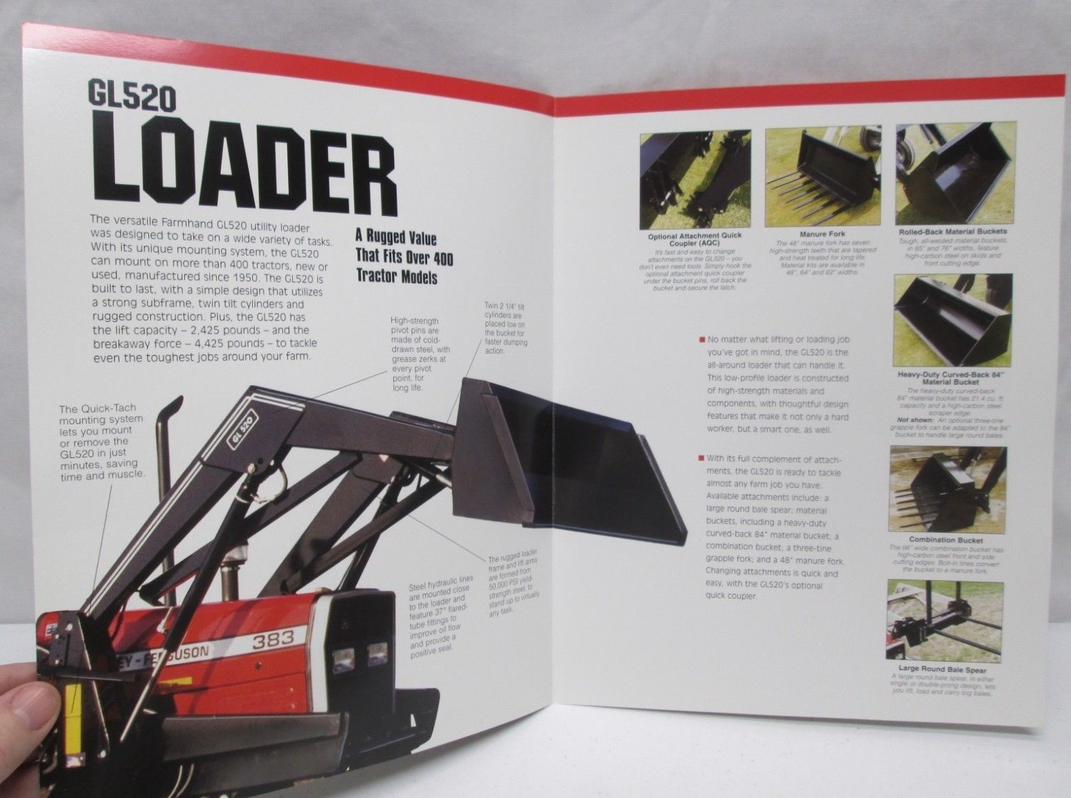 1998 AGCO Farmhand GL520 Loader Brochure Tractor Agriculture Farming Farm Hand