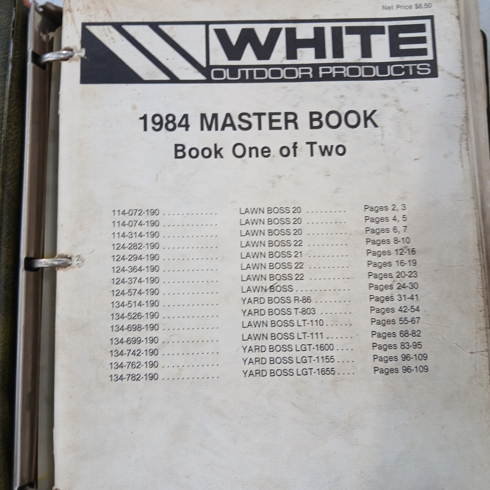 White Lawn Tractors & Attachments Shop Parts Manual