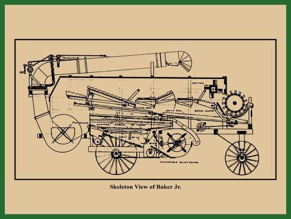 A.D. Baker Junior Threshing Machine NEW Sign 24×30″ USA STEEL