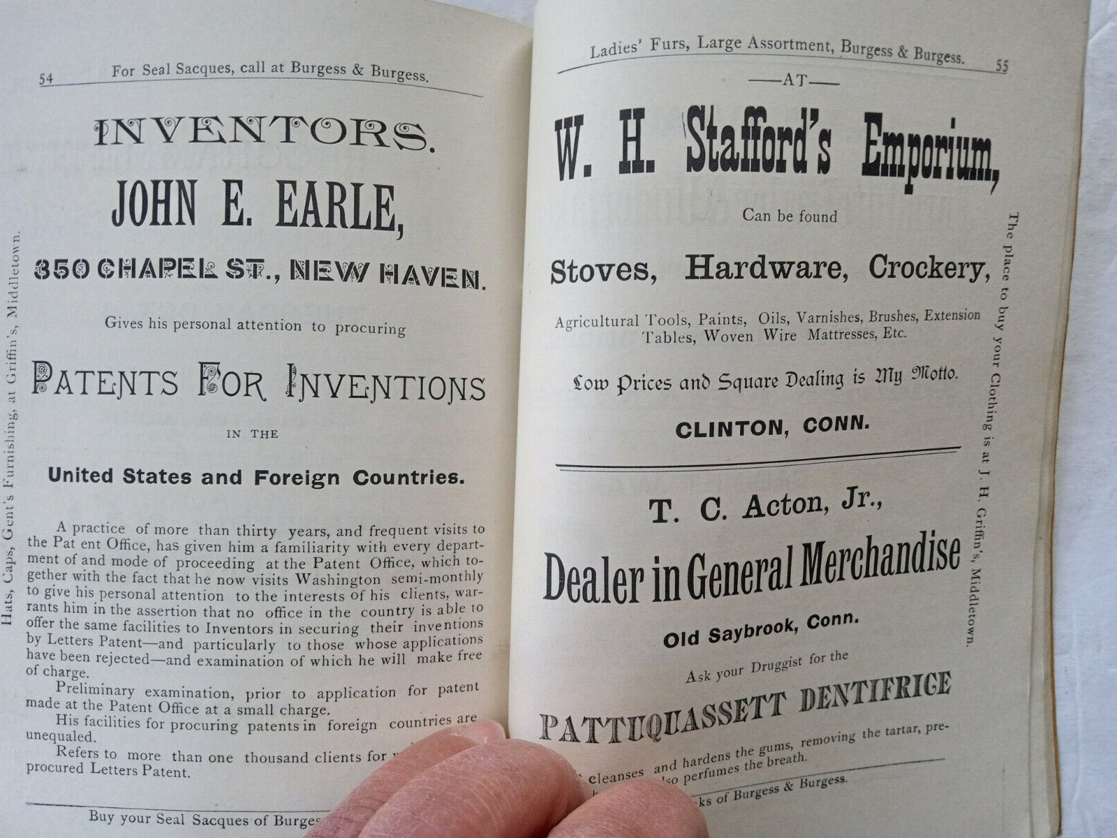 WESTBROOK CT Agricultural Society 1887 Cattle Show & Fair Program 7th Annual