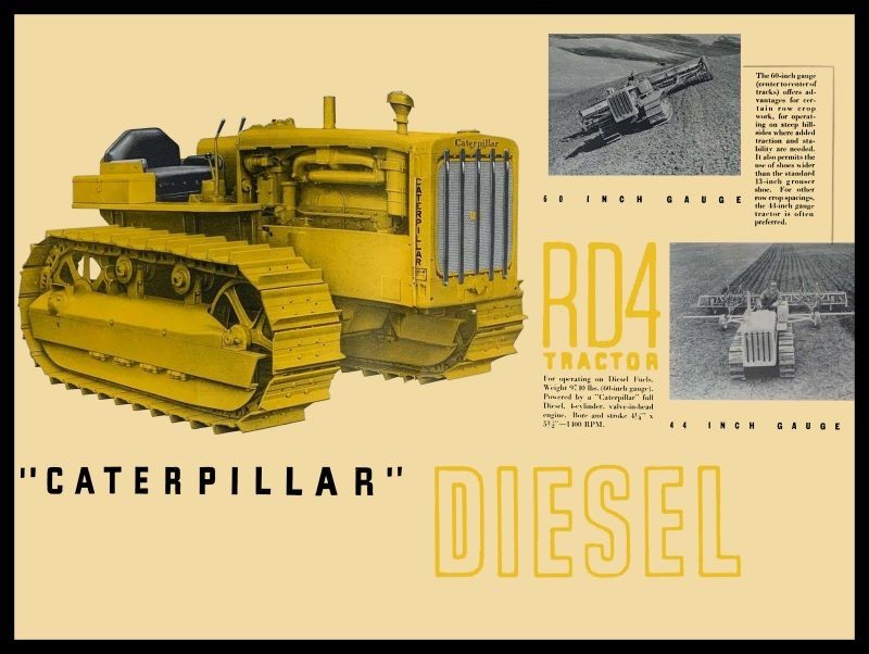 Cat Model RD4 Diesel Tractor NEW METAL SIGN: 12×16″ Free Ship.