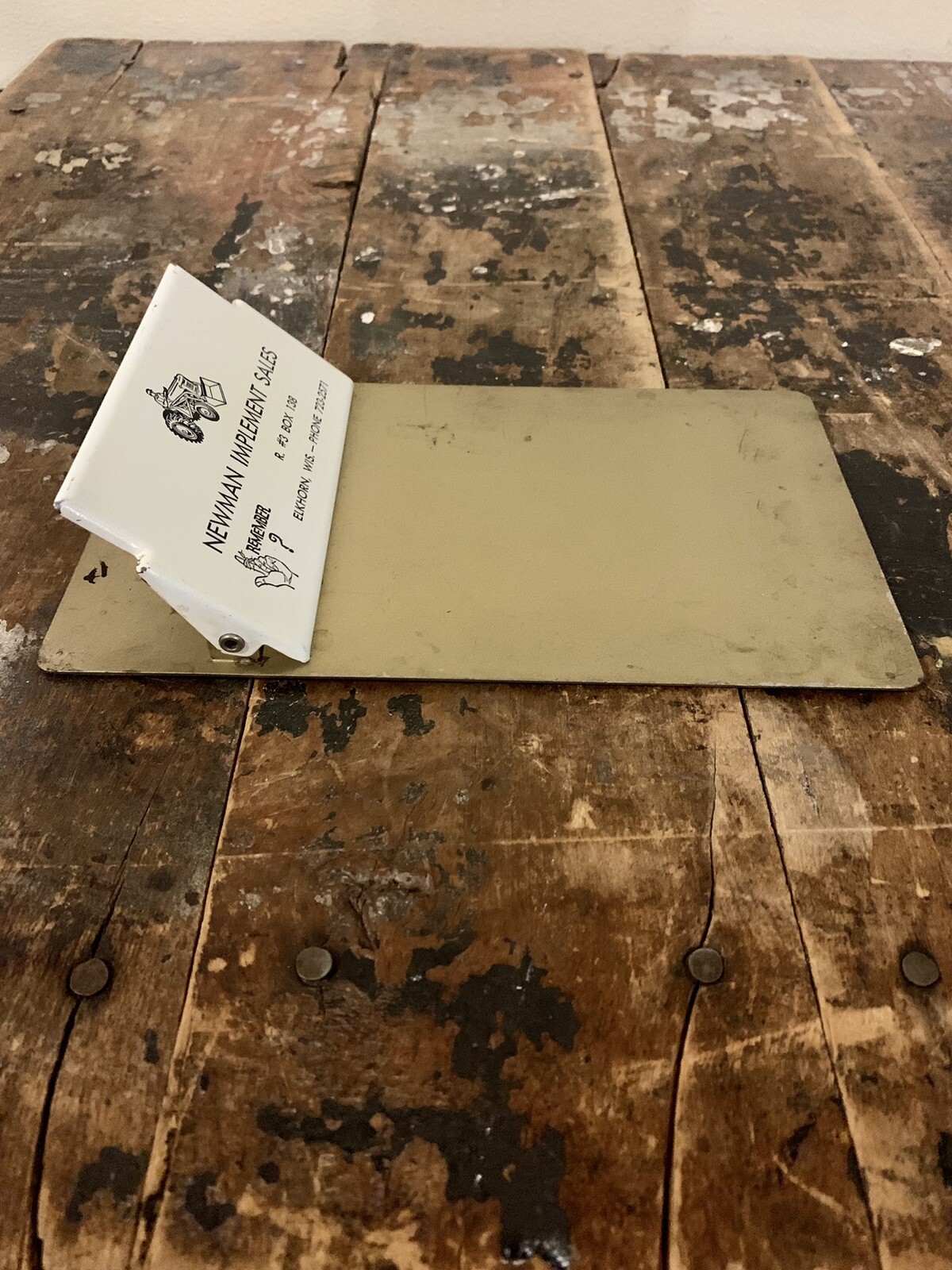 Newman Implement Sales Elkhorn Wisconsin Metal Advertising Clipboard