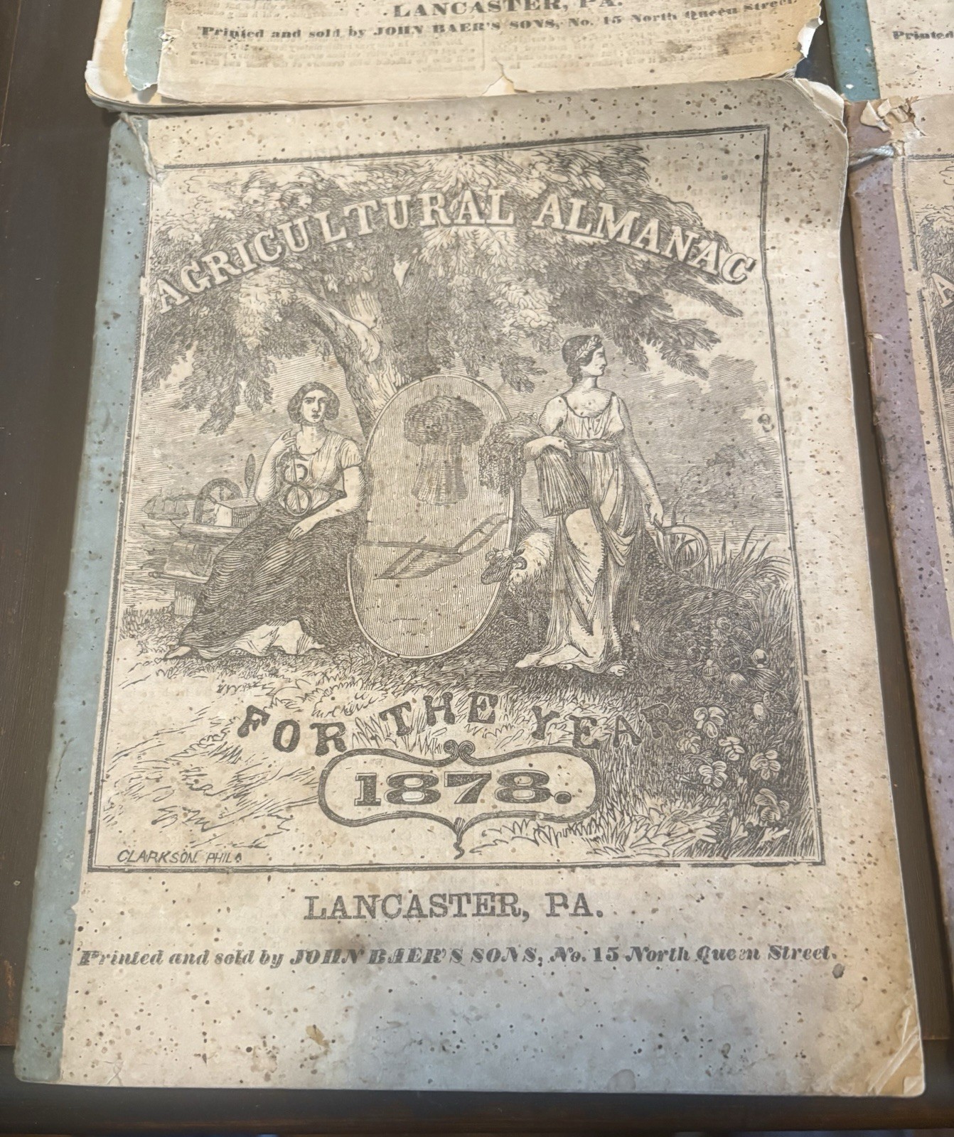 Lot Of 4 John Baer’s Agricultural Almanac Lancaster, PA Antique! 1876-1879