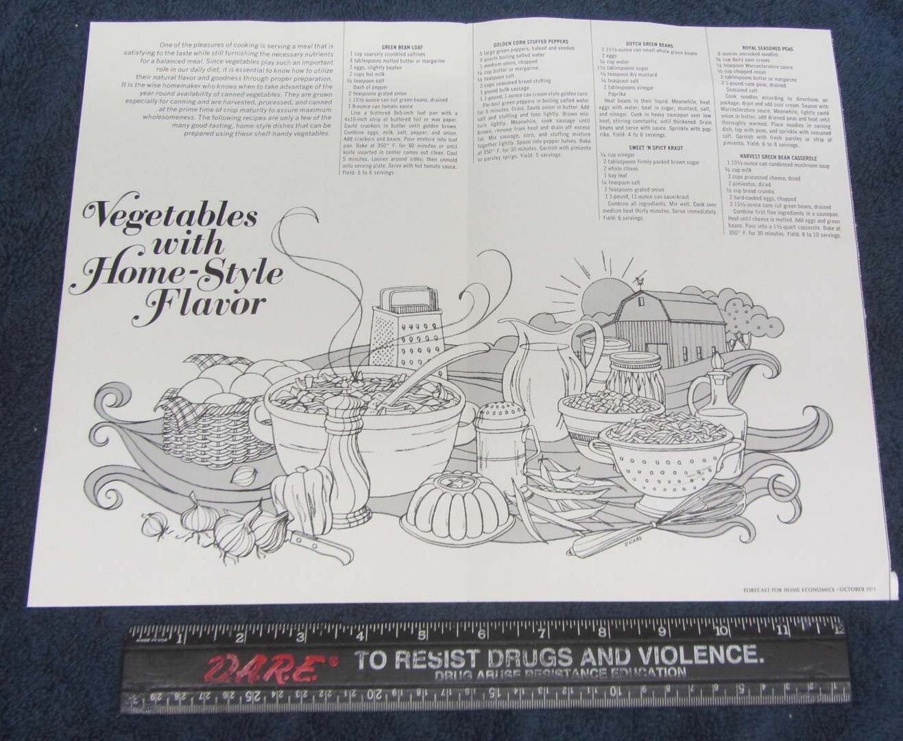 Vtg STOKLEYS Print POSTER 14.5″ X 11″ Secrets of Tasty Vegetables & Recipes 1973