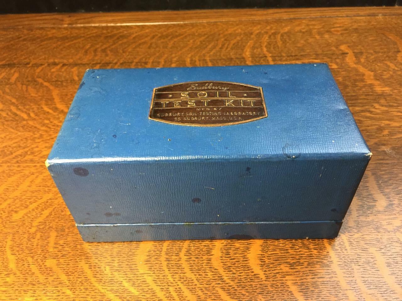 Vintage Sudbury Soil Test Kit Testing Laboratory Glass Tubes Paperwork Boxed Set