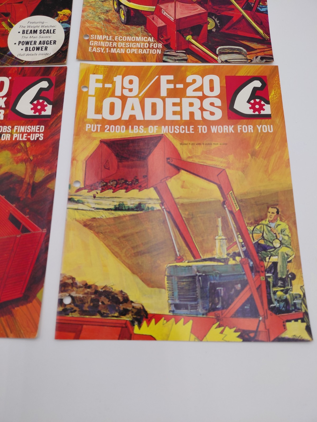 Lot Of 4 Vintage Farmhand Brochures- Blower- Loaders- Grinder- Feed Master