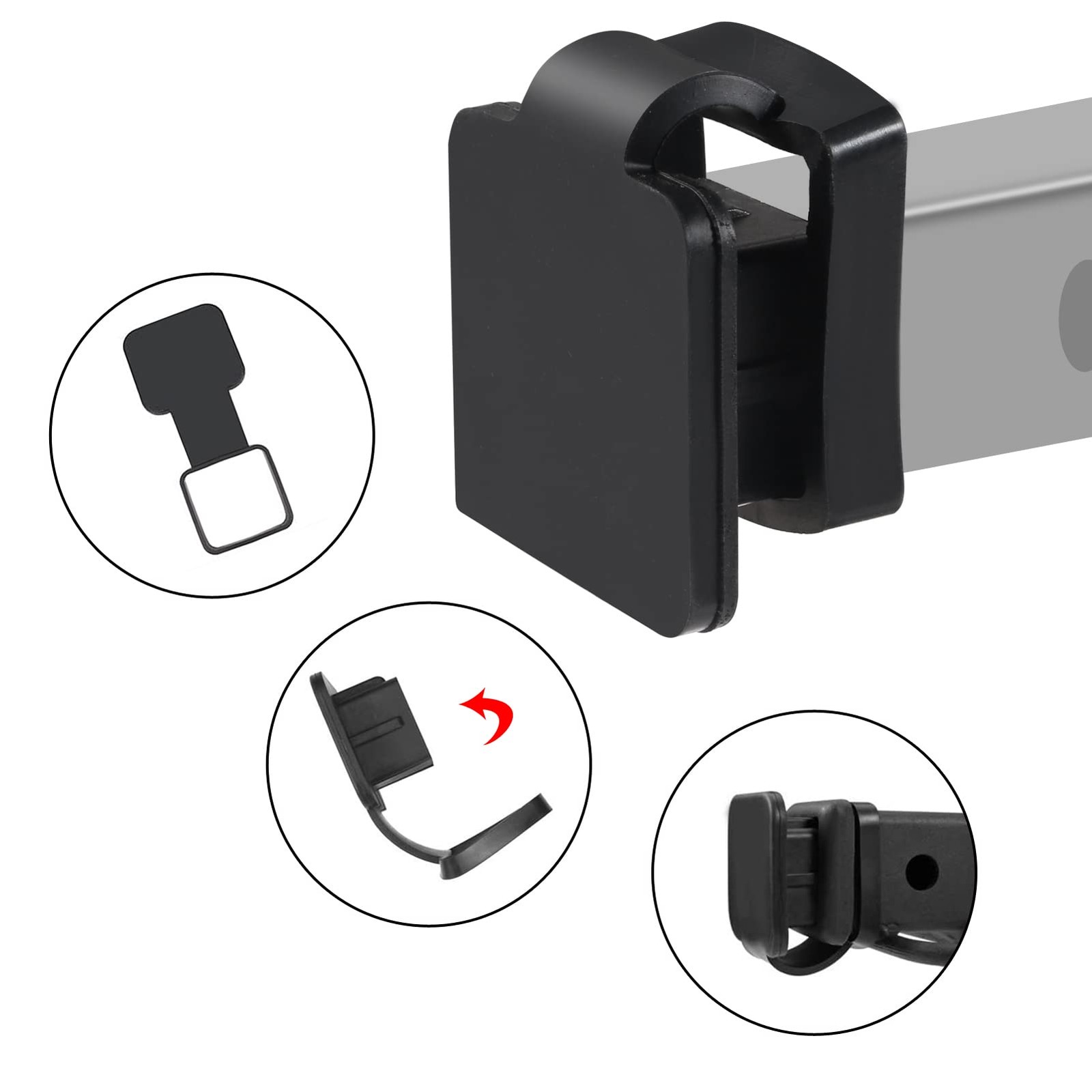 2PCS Trailer Hitch Tube Cover 1.25” Rubber Plug Cap 1.25inch, 2pcs 1.25inch