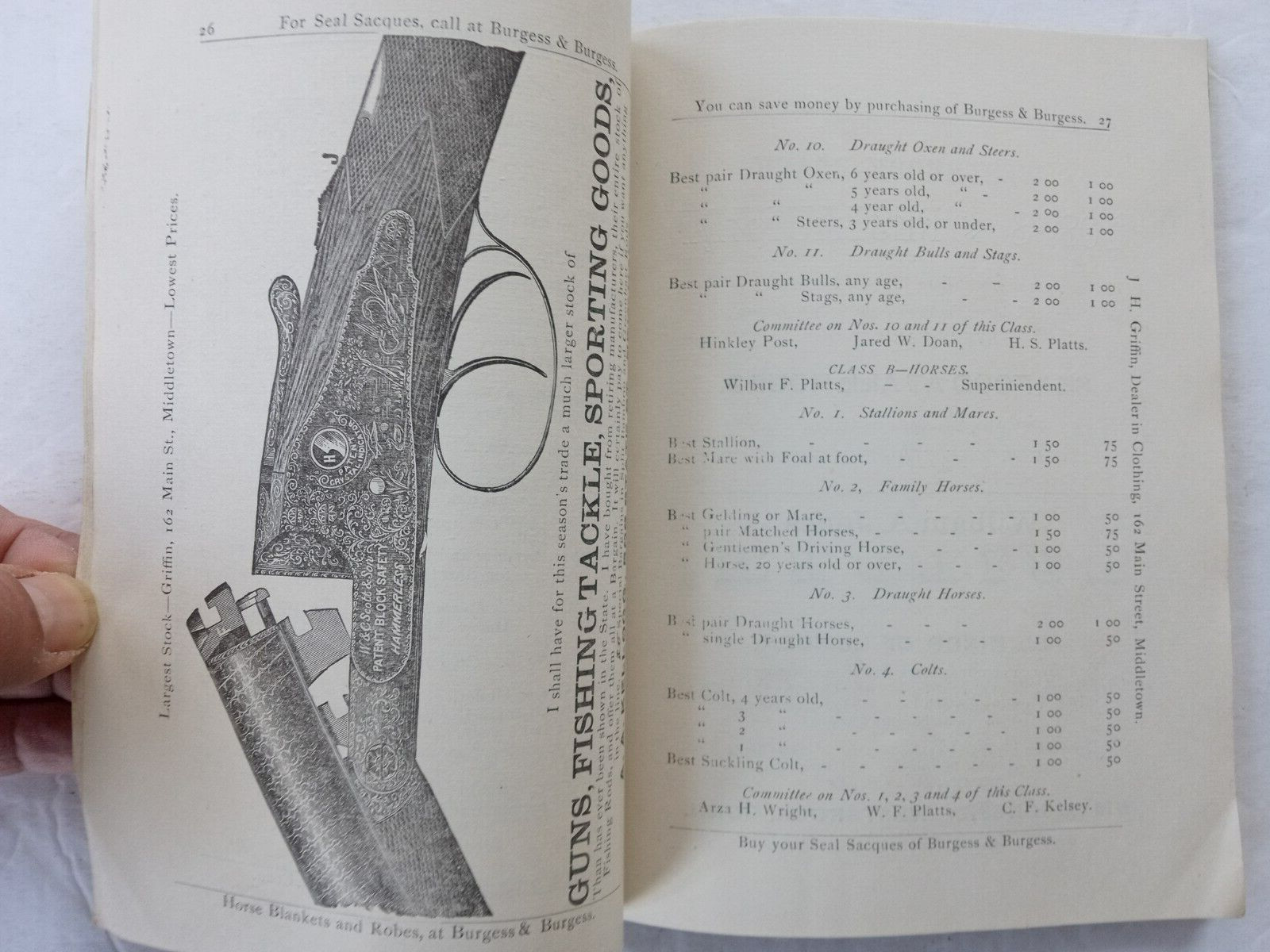 WESTBROOK CT Agricultural Society 1887 Cattle Show & Fair Program 7th Annual