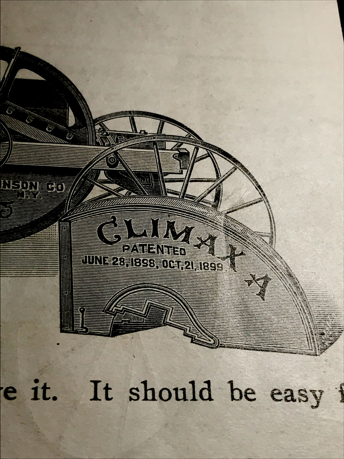 1902 Climax Ensilage Cutter Farm Engraving Advertising – Warsaw – New York