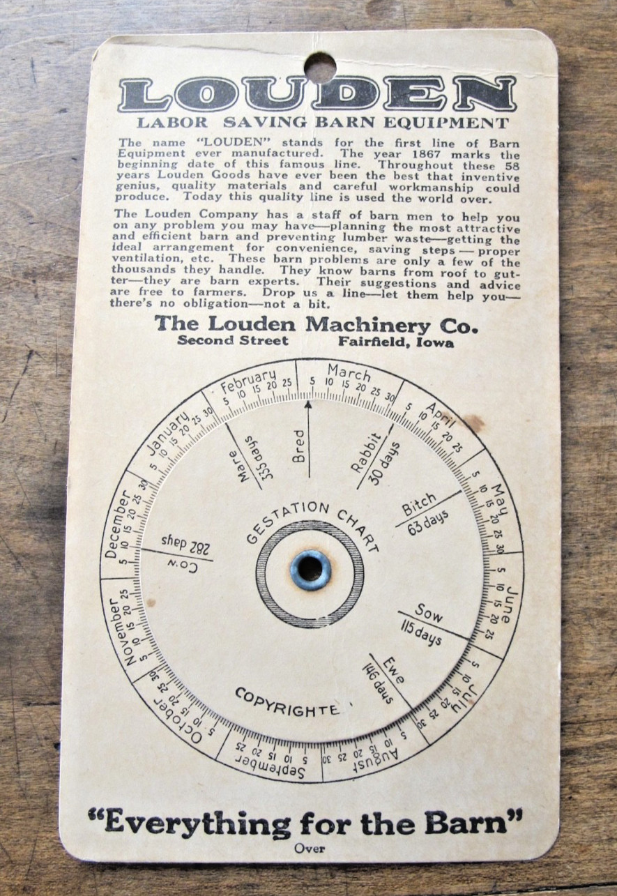 LOT OF VTG FARM POCKET LEDGERS AND GESTATION CHART ADVERTISING PROMOTIONS