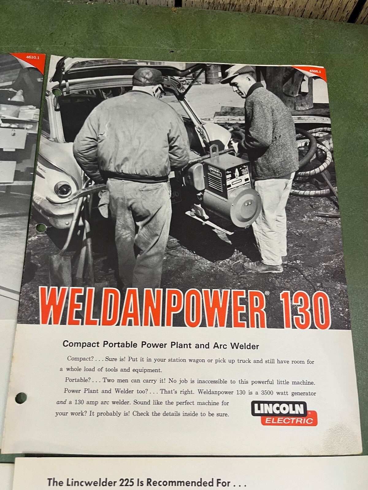 Vitnage Lincoln Welder Advertising Brochures/ Single Page Ads