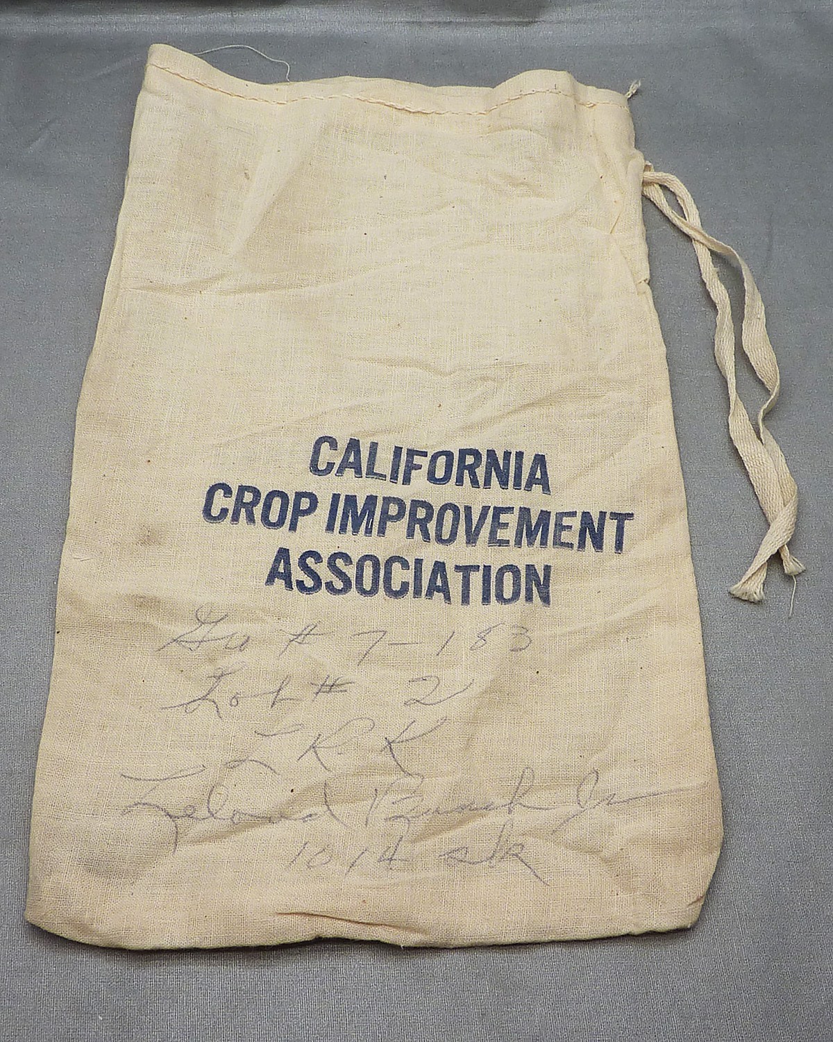 Vintage California Seed Association Cotton Canvas Seed Bag Agriculture 11.5″x7″