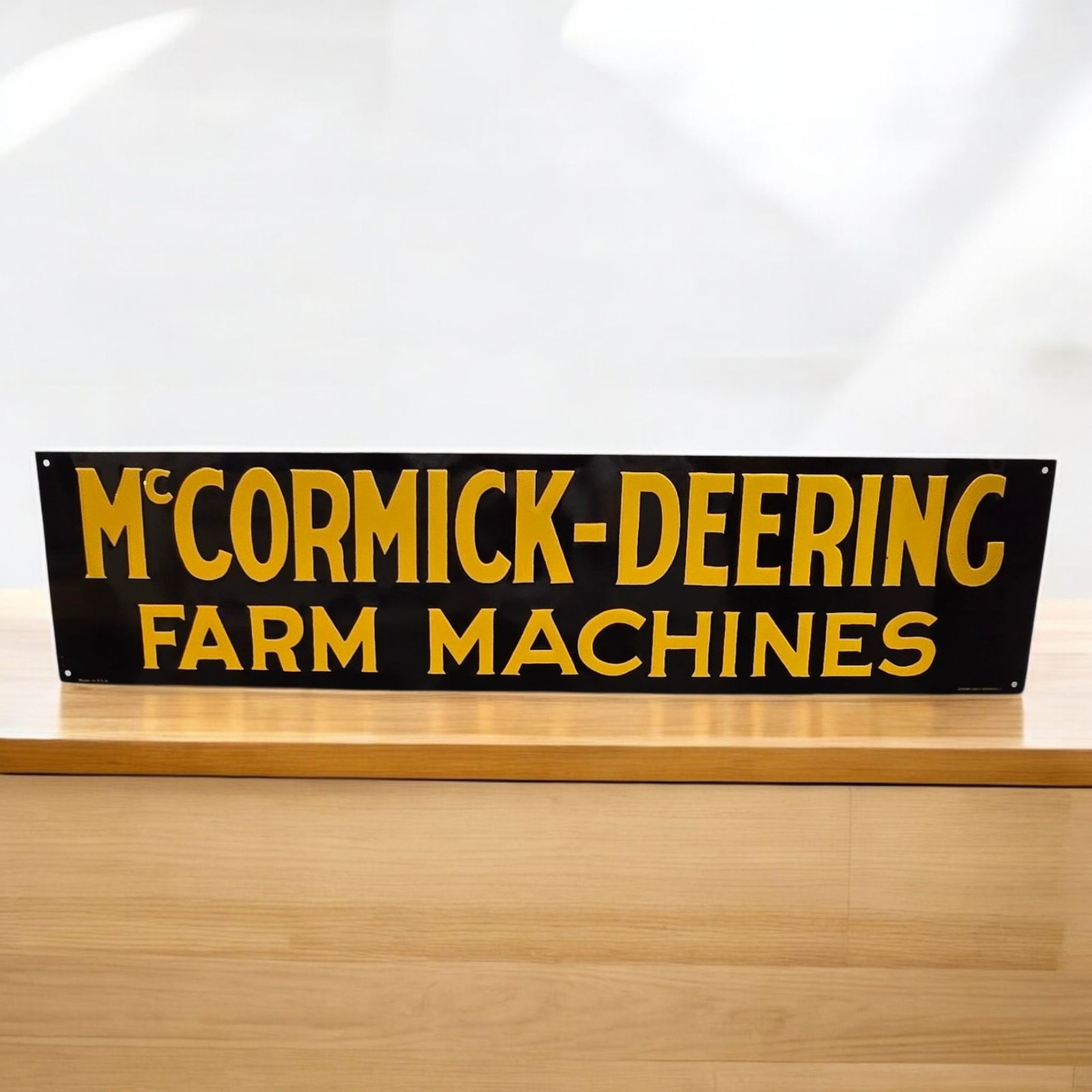 McCormick-Deering Farm Machines Vintage ’80s Tin Metal Tractor Sign 23.8″ x 5.5″