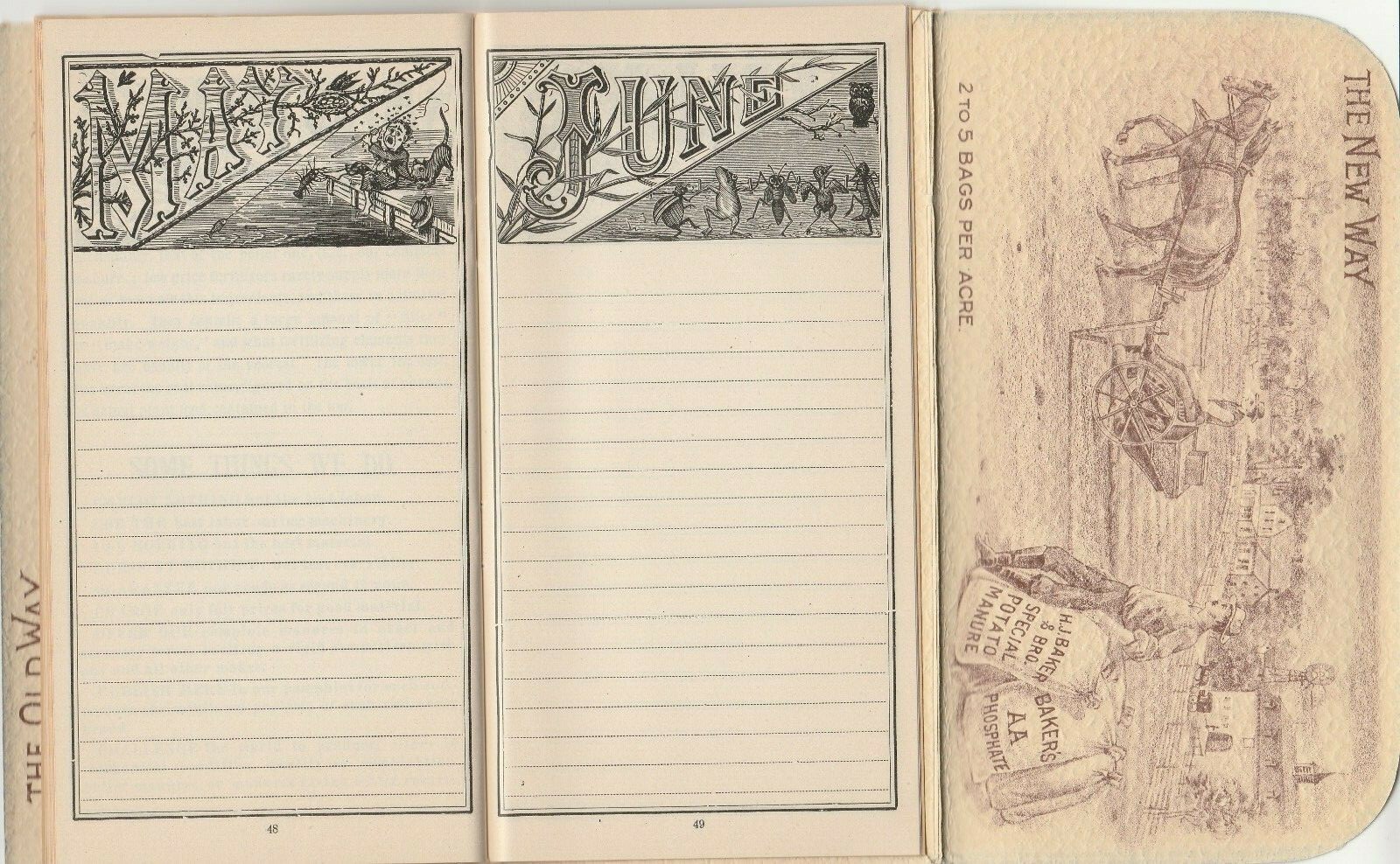 1898 FACTS FOR FARMERS~H.J. BAKER FERTILIZERS,MANURES SALES BROCHURE