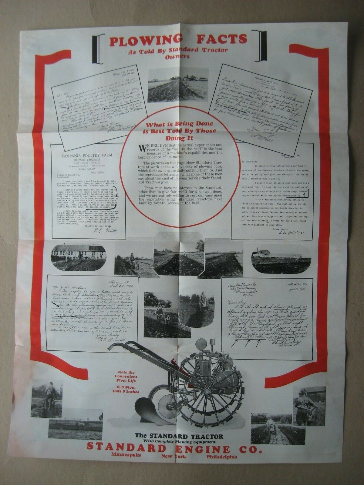 Three 1930’s Standard Engine Company, Standard Garden Tractor Farming Brochures