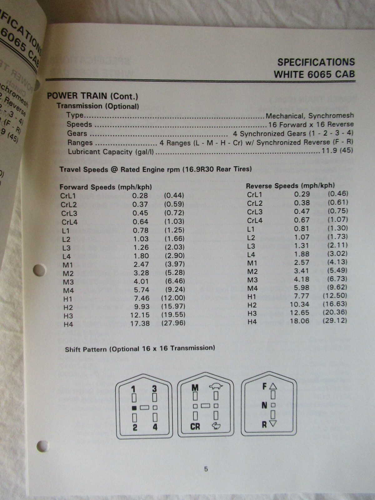 AGCO White 6000 6065 Tractor Cab Technical Specifications Dealer Only Manual