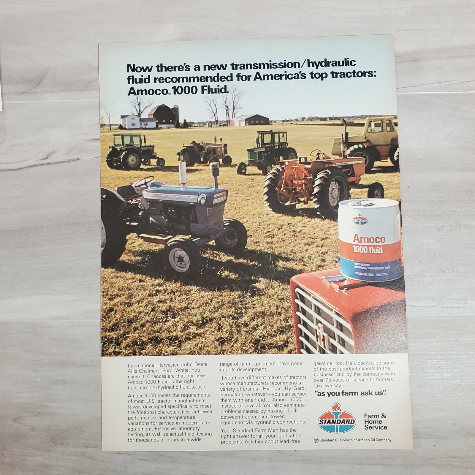 Original 1975 Advertisement Ad Standard Oil Transmission America’s Tractors