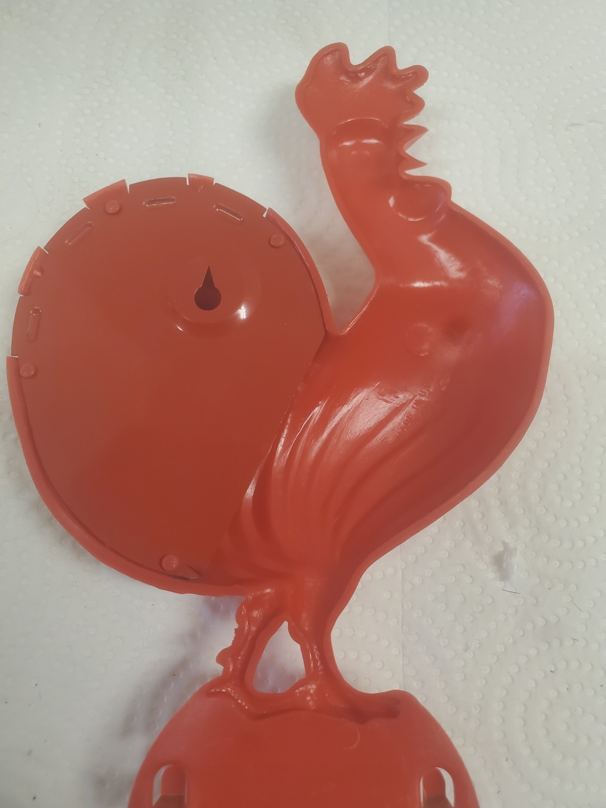 8″ Red Plastic Rooster Spoon Holder Carroll Etchen Trucking Clear Lake Iowa
