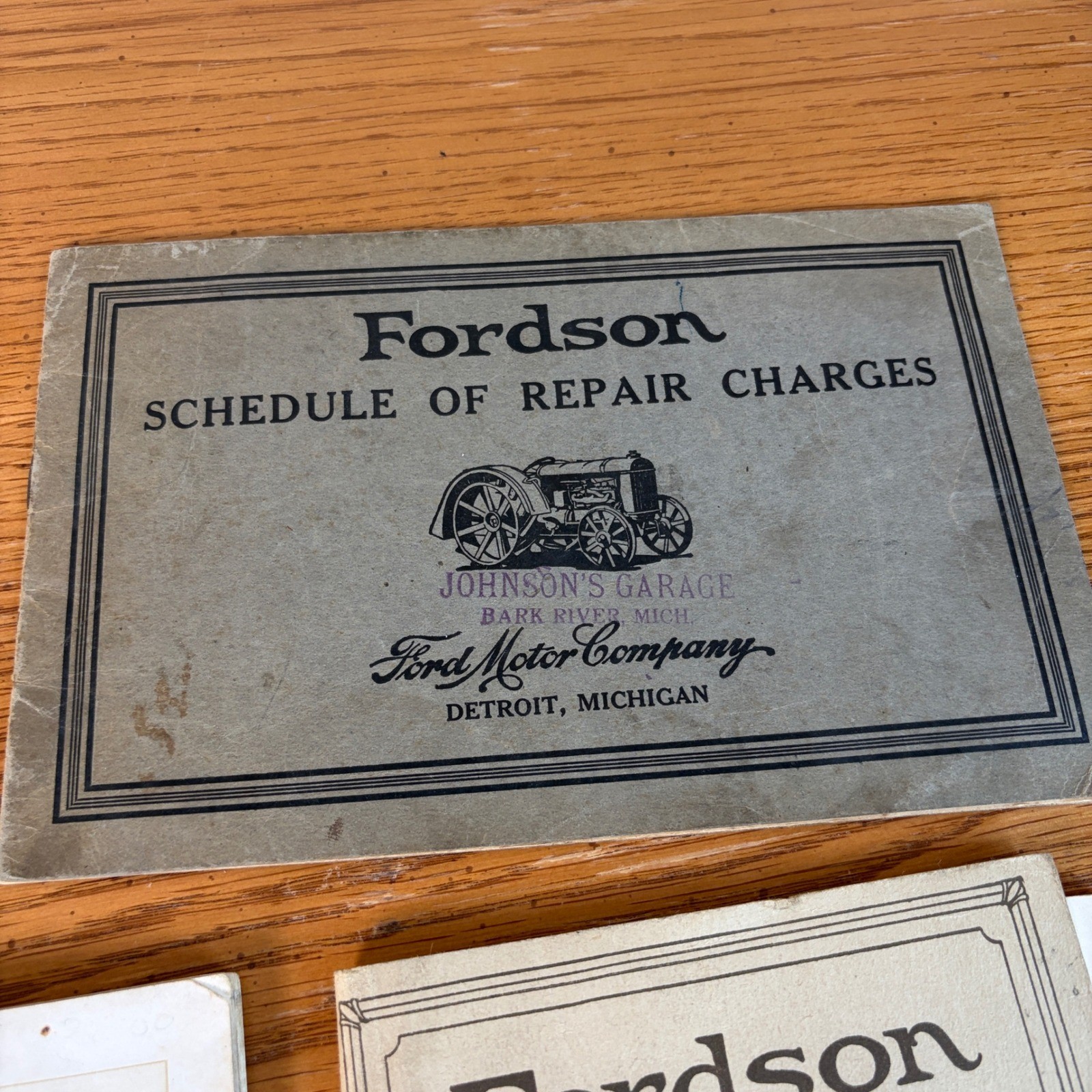 Vintage 1921 Fordson Tractor Manuals Parts List Schedule of Repair Charges Lot 4