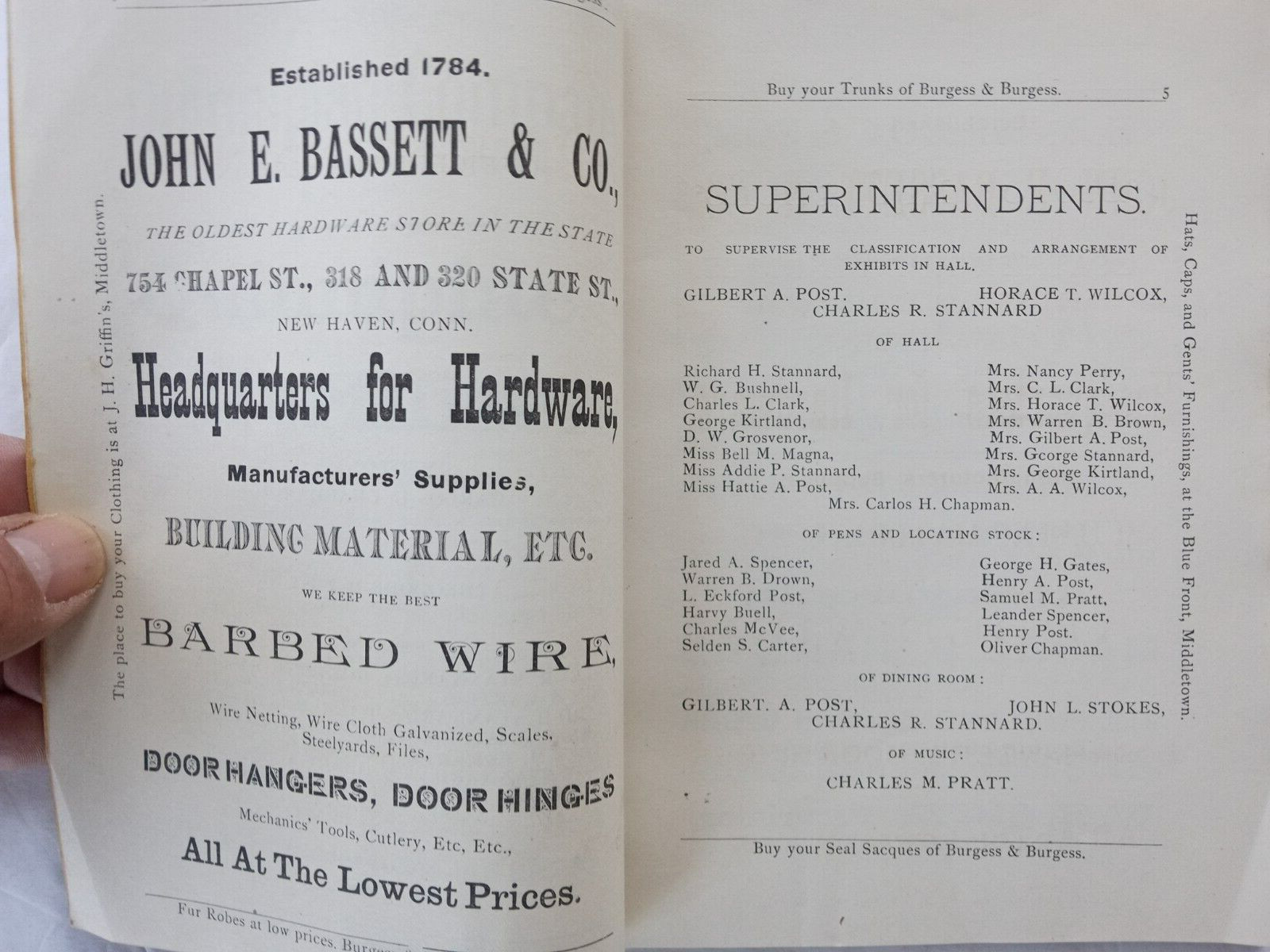 WESTBROOK CT Agricultural Society 1887 Cattle Show & Fair Program 7th Annual