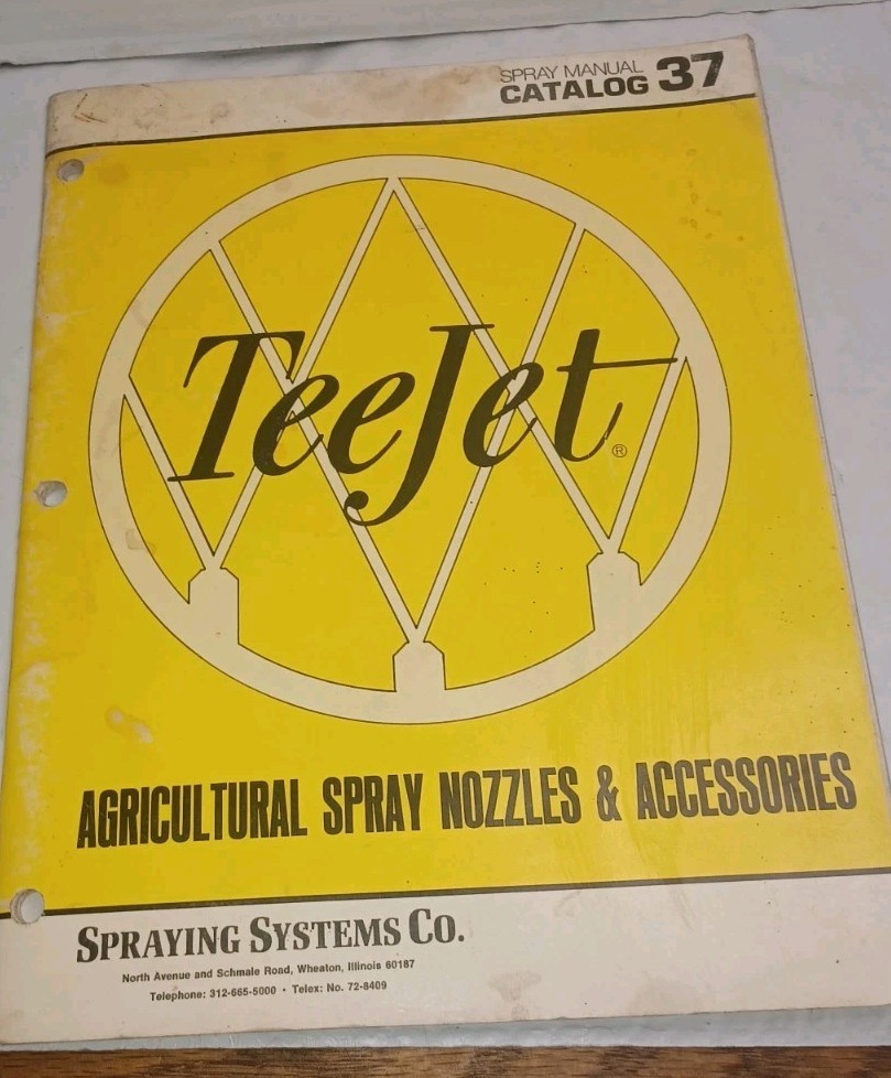 Vintage TeeJet Farming Vintage Catalog 37 Agriculture Spray Nozzles Manual