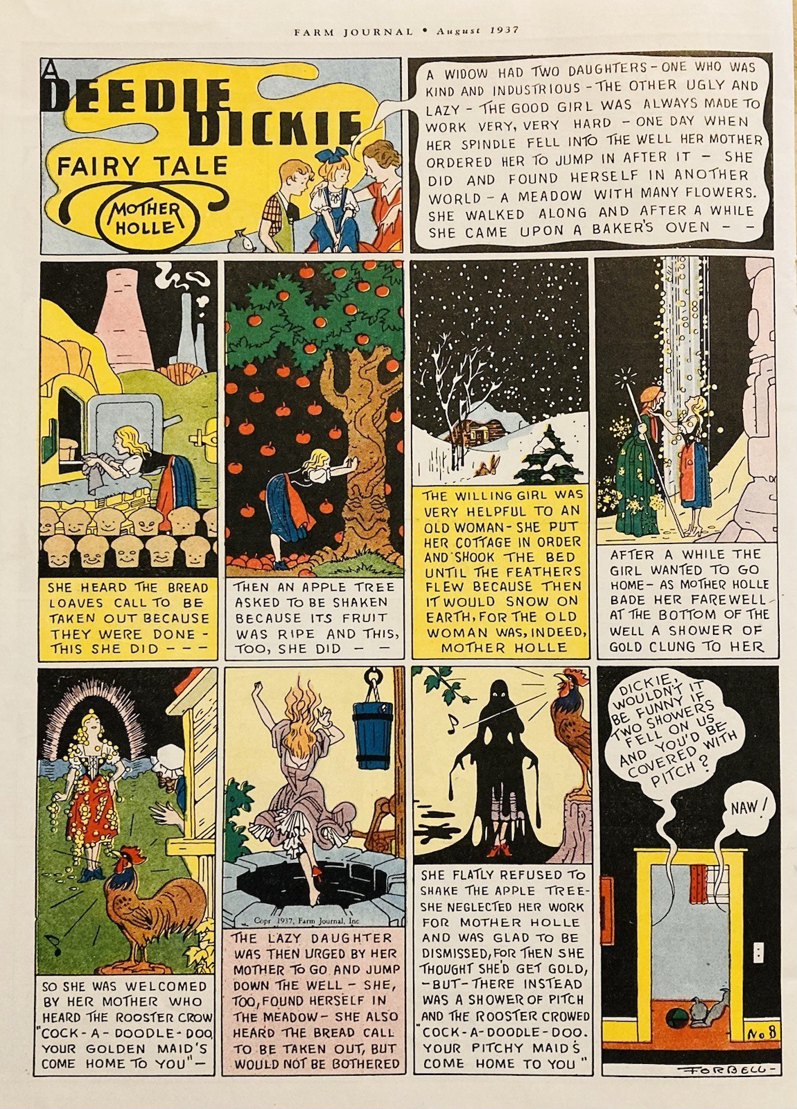 1937 AD.(XH84)~FARM JOURNAL MAGAZINE COMICS INSERT SECTION~(2) PAGE