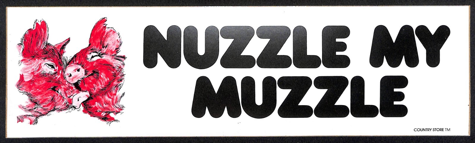 “Nuzzle My Muzzle” Cute Happy Pigs Funny Farming Bumper Sticker VGC