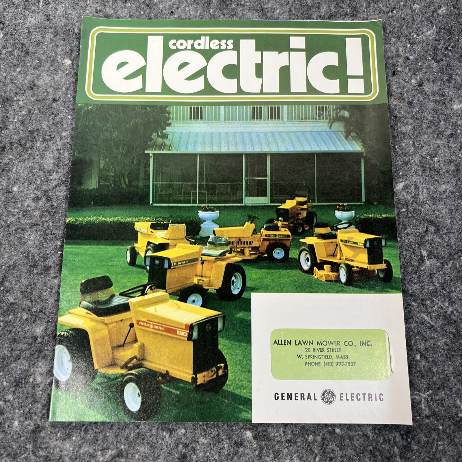 Original 1972 GE General Electric Cordless Tractor Mower Foldout Sales Brochure