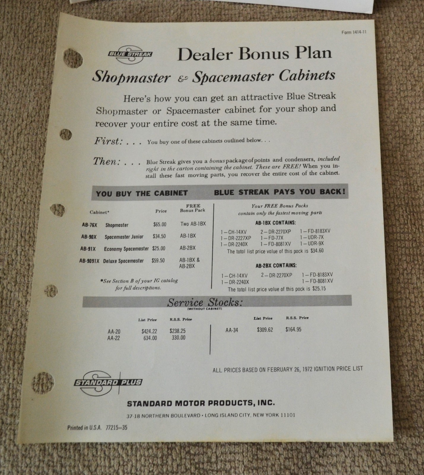 VTG 1972 Standard Blue Streak Stockmaster Plan Catalog & Dealer Bonus