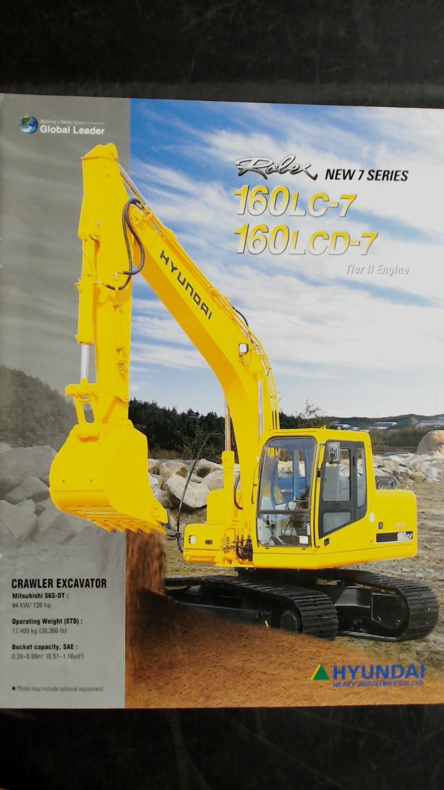 Hyundai 160LC-7 Crawler Excavator Brochure New 7 Series Heavy Equipment
