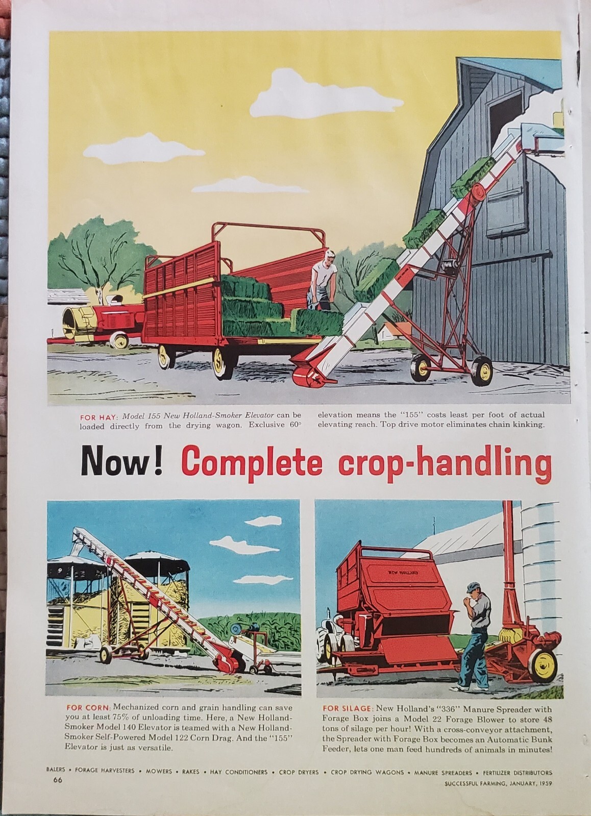 New Holland Equipment 1959 Magazine Advertisement 2 Page