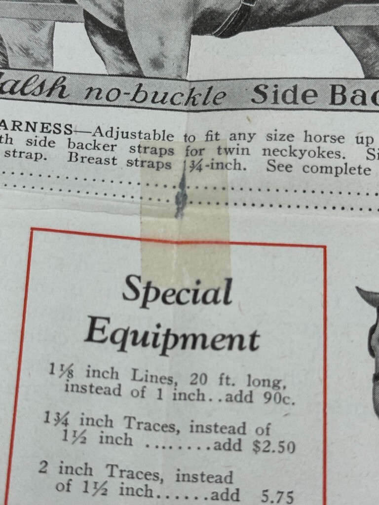 1928 James Walsh HORSE HARNESS Collars FARM Advertising MILWAUKEE Wisconsin