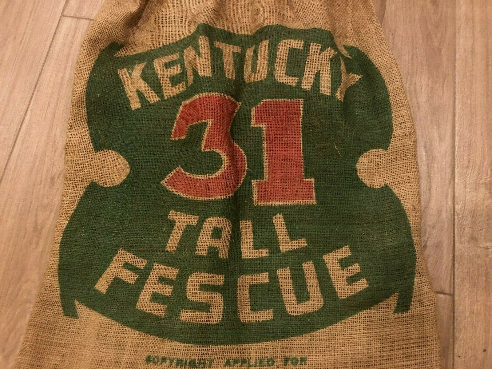 Vintage Kentucky 31 Tall Fescue Seed 50 Lb. Burlap Bag Kansas City MO Mfg.