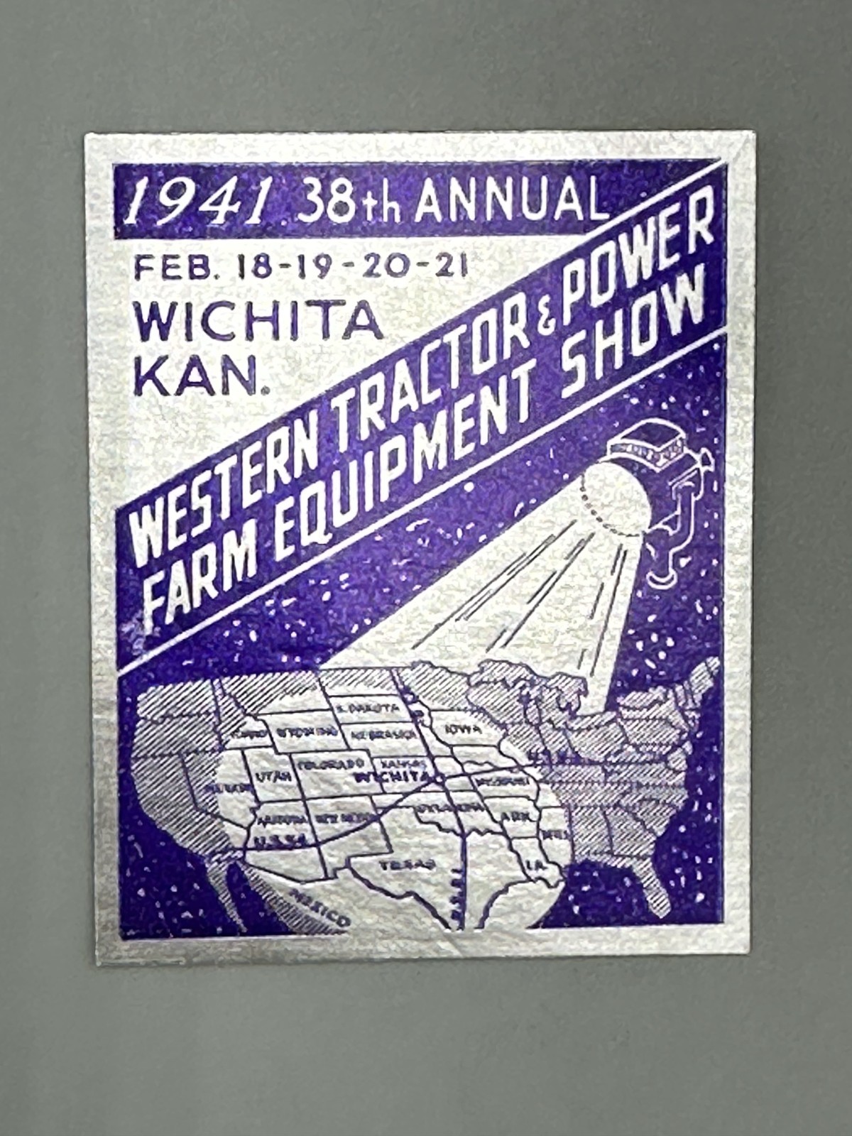 1937 – 1941 Western TRACTOR & FARM Show WICHITA KANSAS Advertising POSTER STAMP