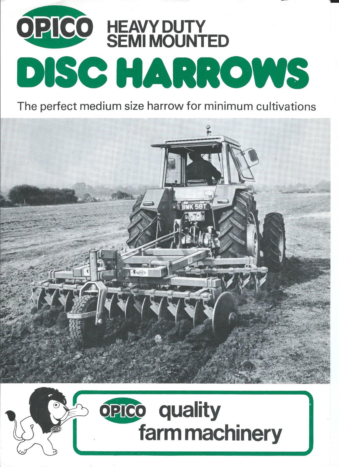 Farm Implement Brochure – OPICO – HD Semi Mounted Disc Harrow – c1970’s (F5667)