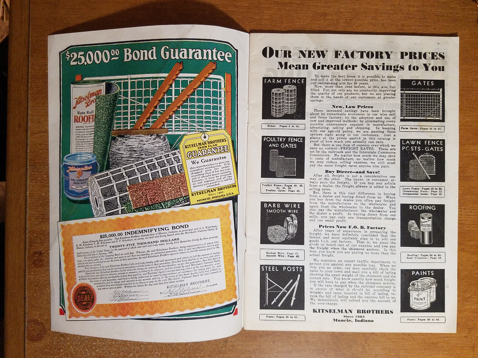 1926 Kitselman Fence Catalog & Order Form: Fence, Gates, Posts, Barbed Wire