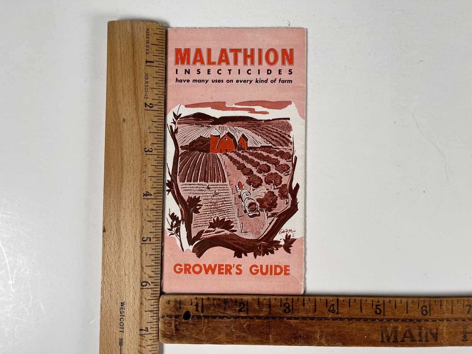 Malathion Insecticides Growers Guide booklet VTG Full 17×13″ Spray & Dust Chart
