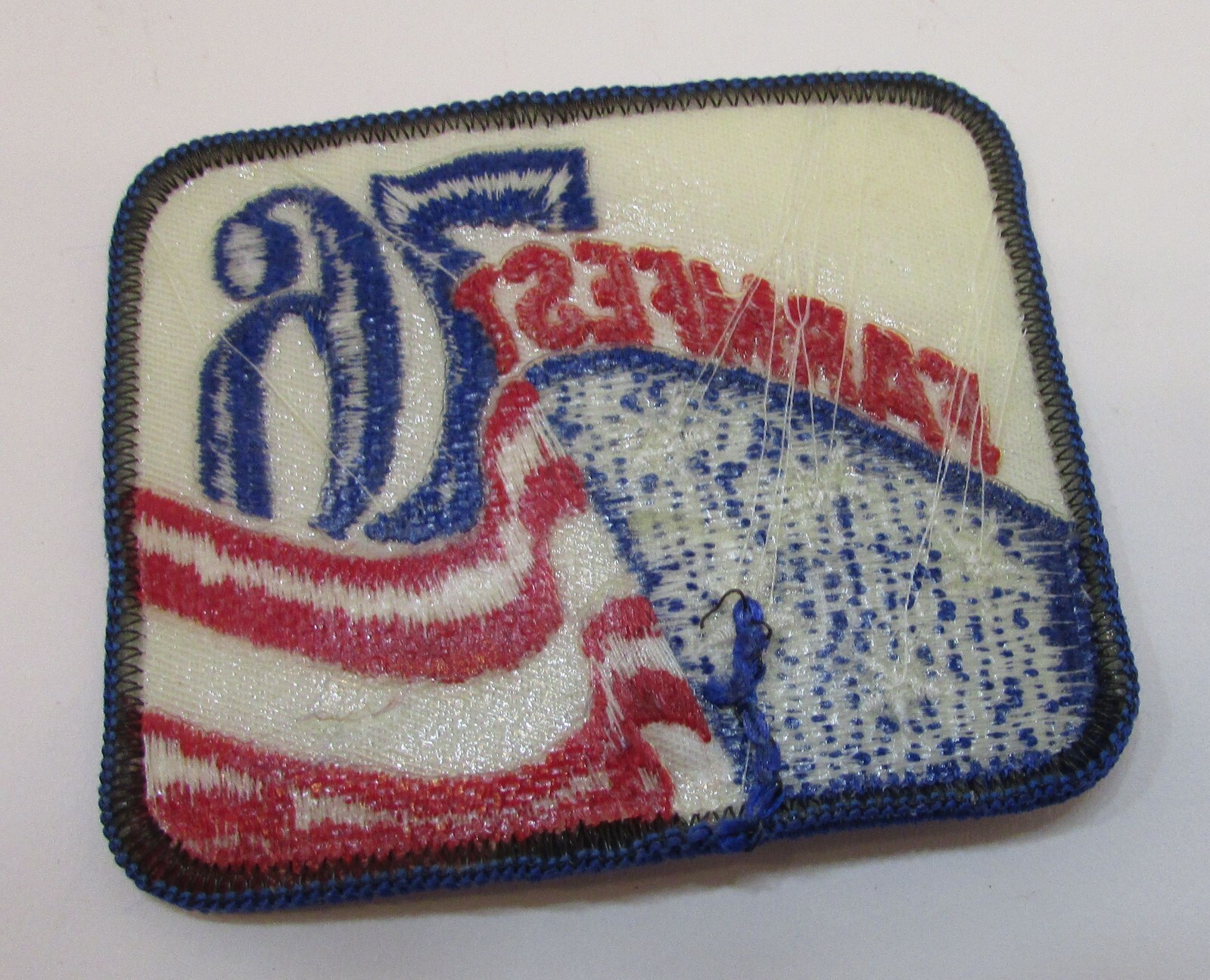 Vintage 1976 Farmfest 76 Minnesota Red White Blue Old Embroidered Patch 2.5×3″