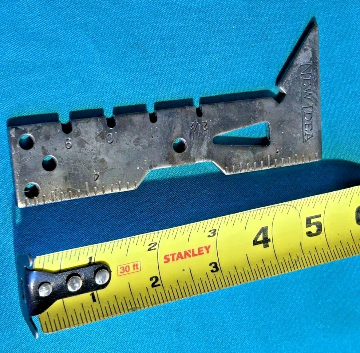 Vtg 1950s New Idea Advertising Wire Gauge 5″ Ruler Measure Implement Wrench