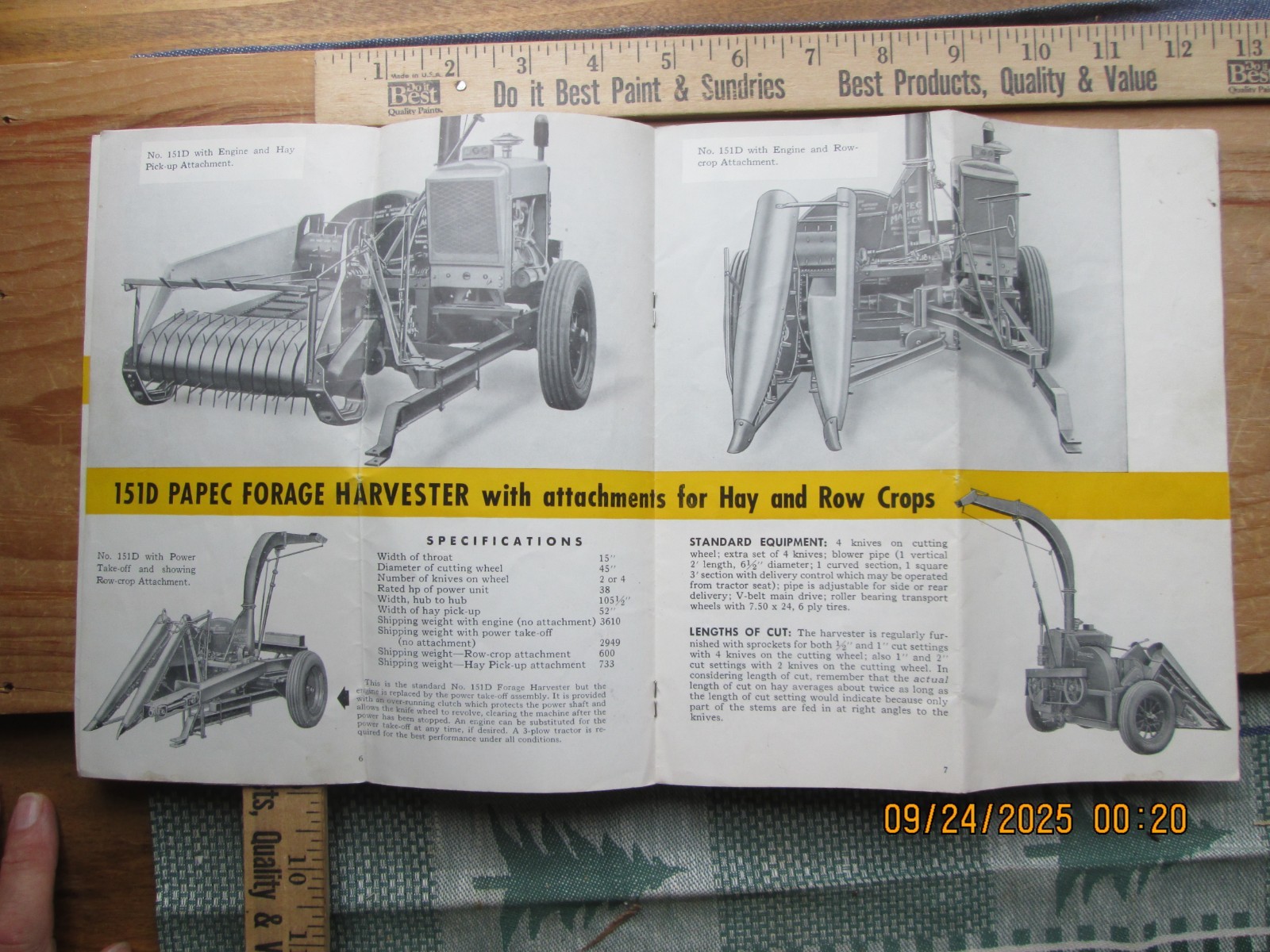 papec forage Harvesters #151D & #181 & crop blower brochure