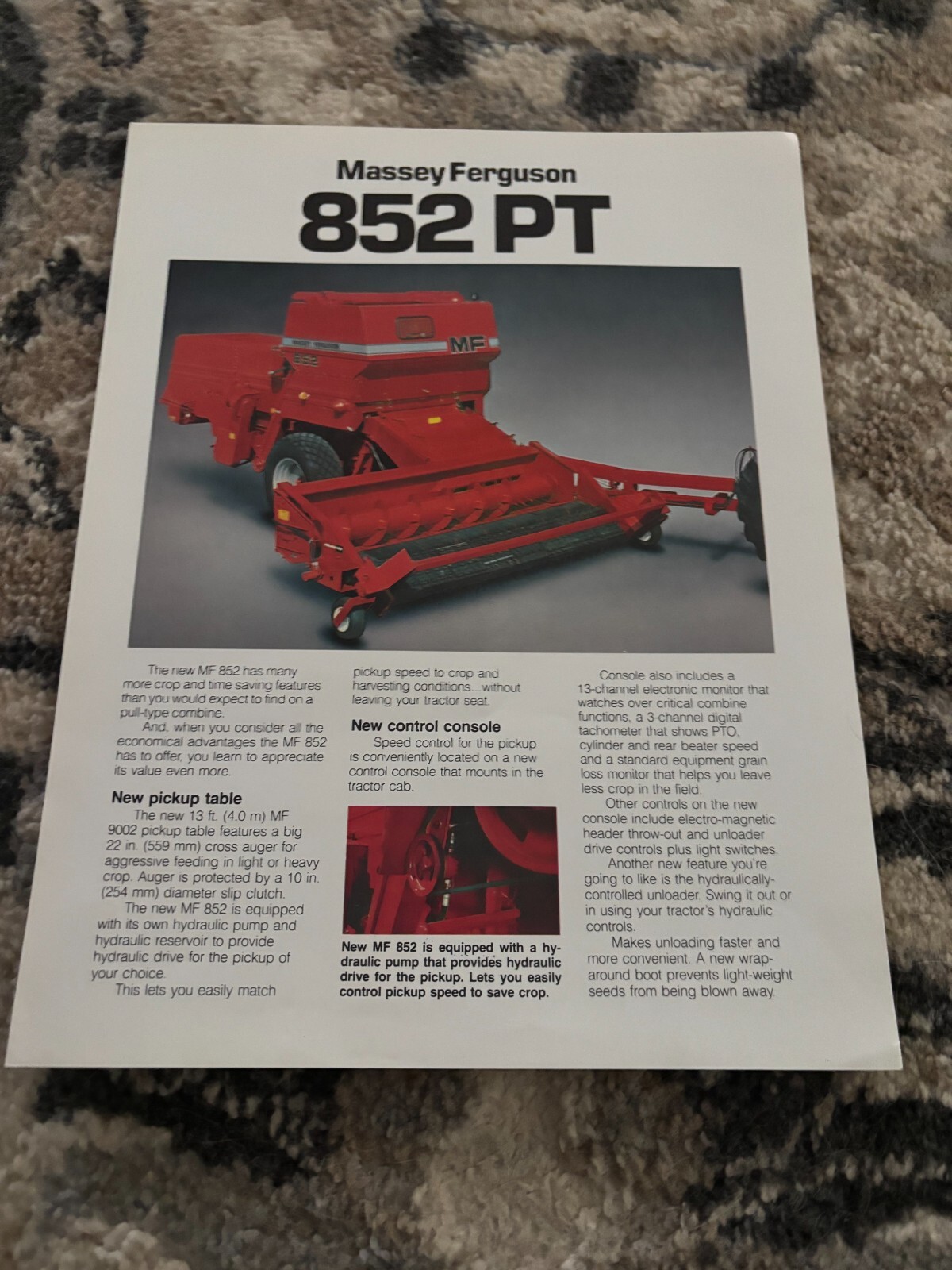 Massey Ferguson 852 Pull Type Combine Brochure FCCA25