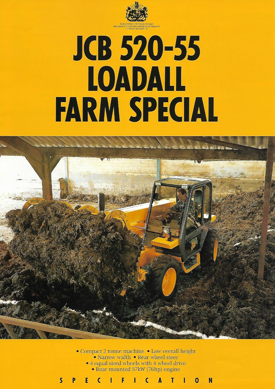 Farm Equipment Brochure – JCB – 520-55 – Loadall Farm Special – 1993 (F7363)