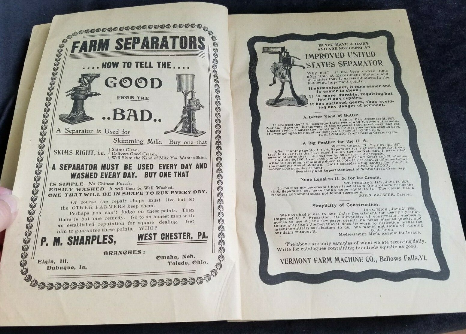 1899 Practical Farmer’s Year Book & Almanac Farmer Co Philadelphia Vol 1 No. 1