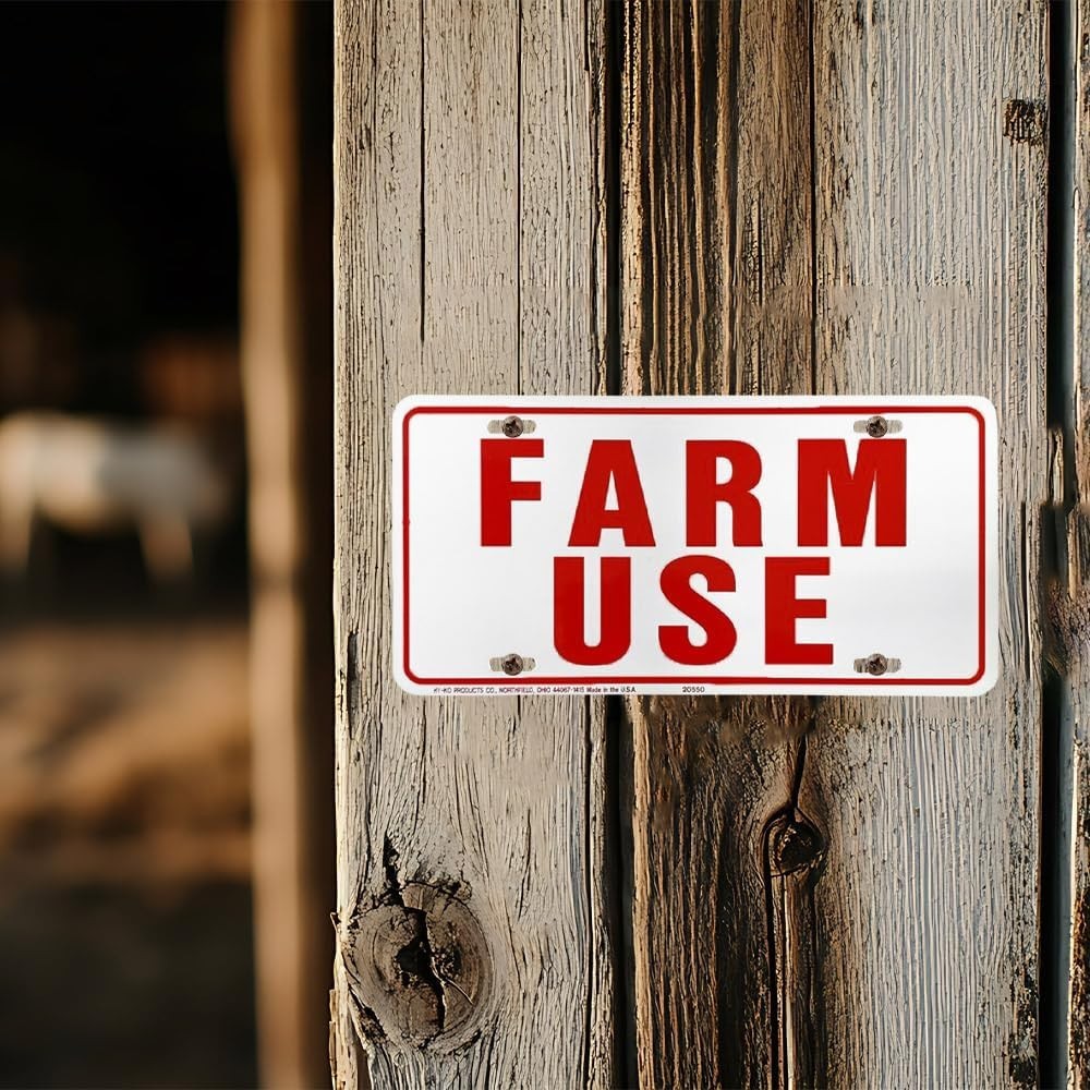 Weather-Resistant Farm Use ID Tag – 6×12 Aluminum Sign in Red/White