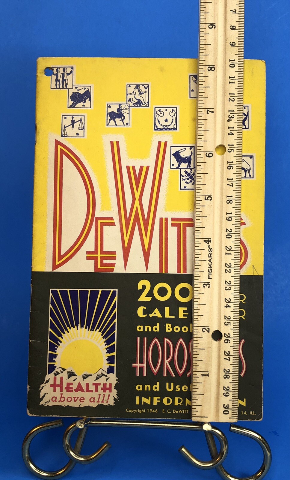 Set of 2 Vintage 1946 DeWitt’s 200 Year Calendar Horoscope Book 40s Astrology